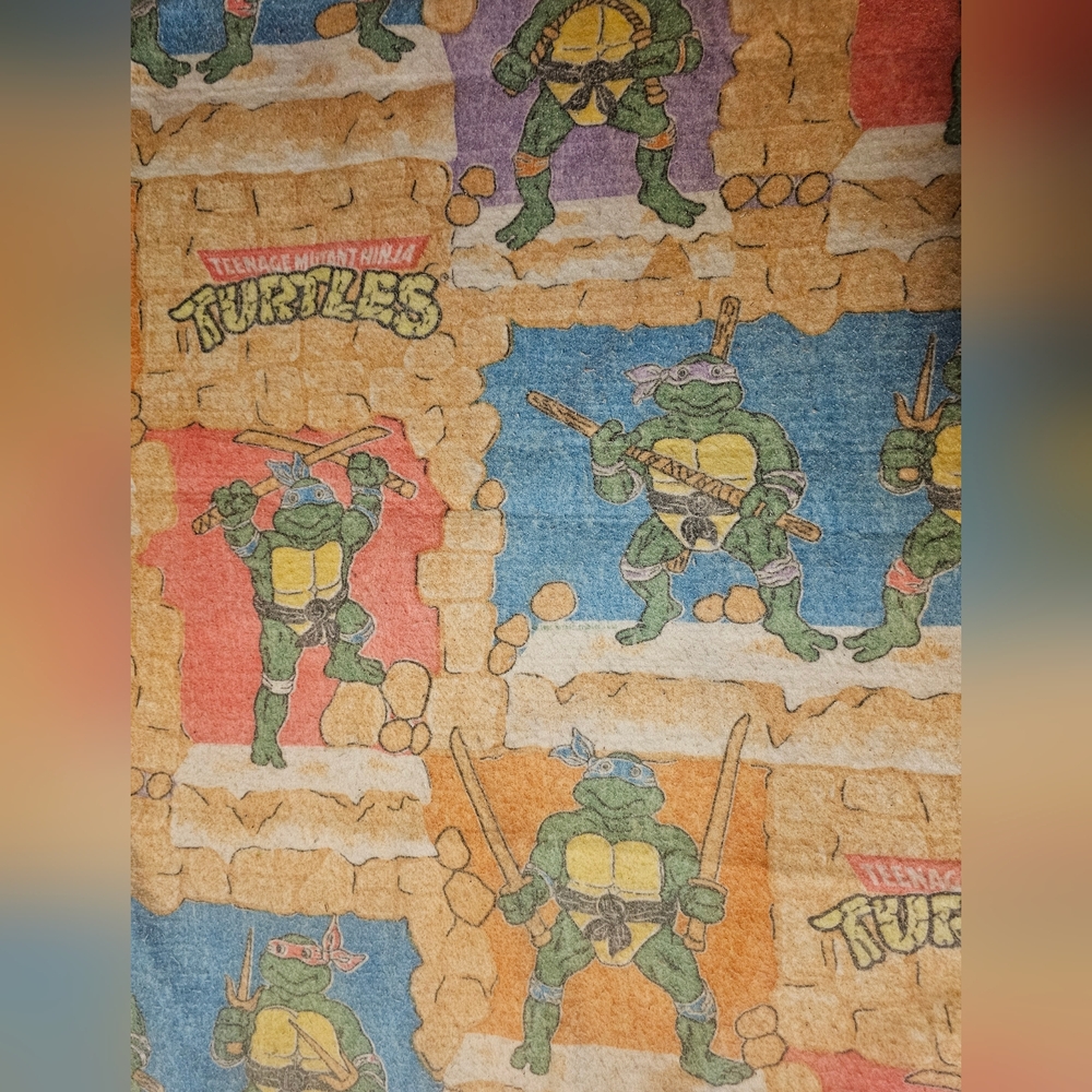 Vintage 1988 Teenage Mutant Ninja Turtles TMNT Blanket